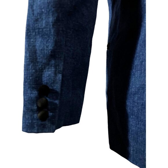 Coldwater Creek Vintage Velvet Embroidered Denim Blazer Sz 4 Petite Blue Black - Picture 8 of 14